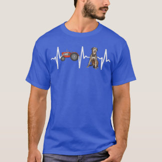 Camiseta Farmer Tractor Irish Wolfhound Heartbeat Dog Lover
