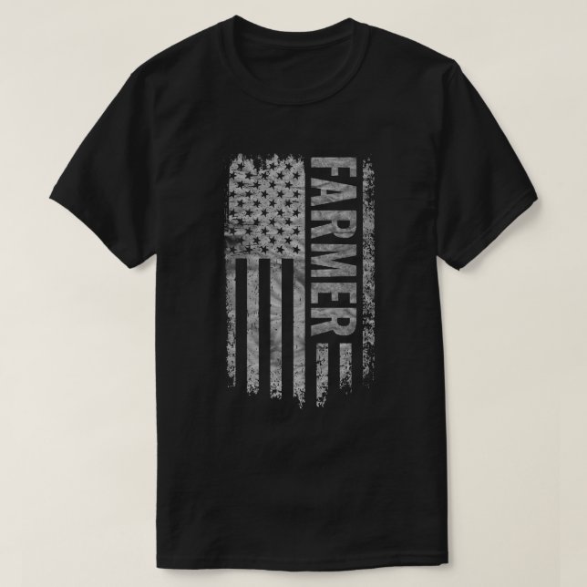 Camiseta Farmer USA Flag Distressed design (Frente do Design)
