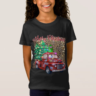 Camiseta Farmhouse Natal Aestésico Caminhão Vermelho E Cris