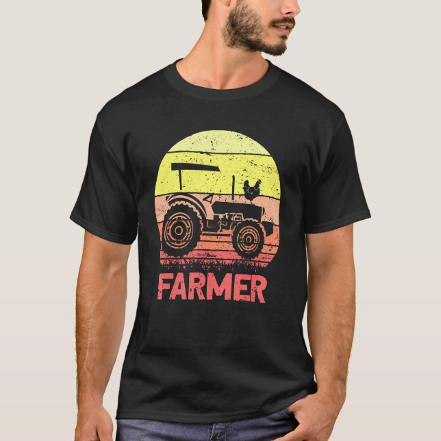 Camiseta Farming Tractor Retro Farmer (Frente)