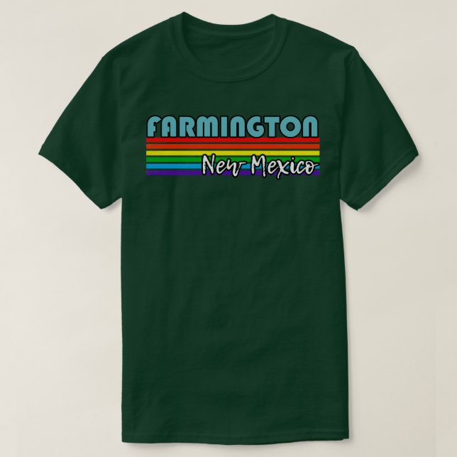 Camiseta Farmington Novo México Orgulho Farmington LGBT Pre (Frente do Design)