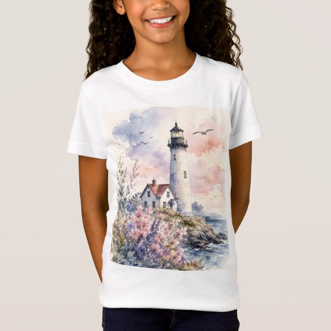 Camiseta Faro Pintado à Aquarela (Frente)