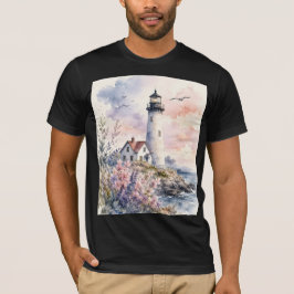 Camiseta Faro Pintado à Aquarela