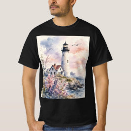 Camiseta Faro Pintado à Aquarela
