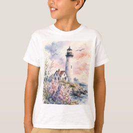 Camiseta Faro Pintado à Aquarela