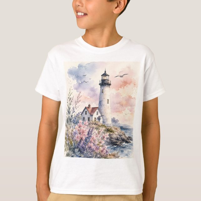 Camiseta Faro Pintado à Aquarela (Frente)