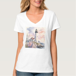 Camiseta Faro Pintado à Aquarela