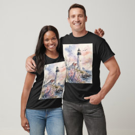 Camiseta Faro Pintado à Aquarela