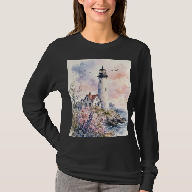Camiseta Faro Pintado com Aquarela (Frente)