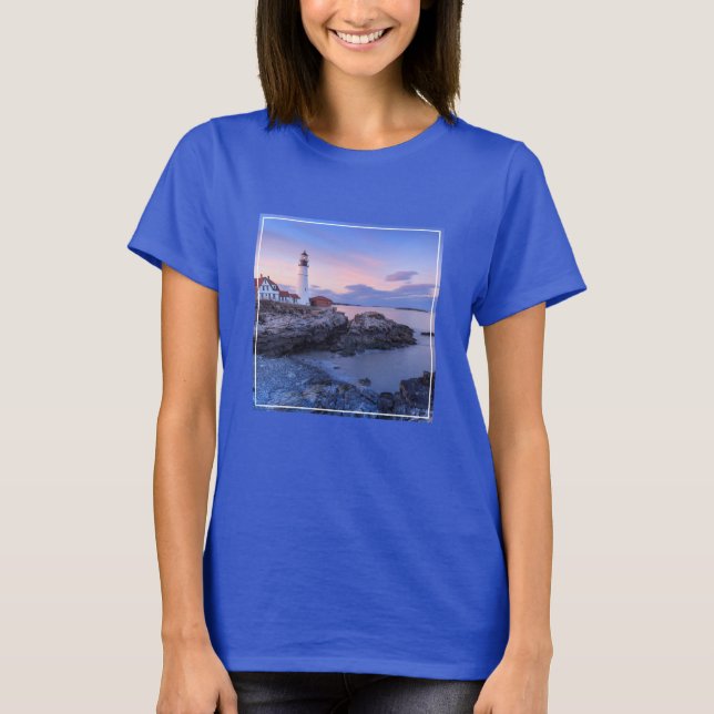 Camiseta Faróis | Cabo Elizabeth, Maine (Frente)