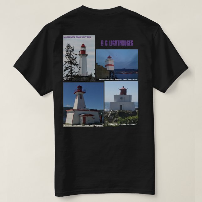 Camiseta Faróis da Colúmbia Britânica X 4 T-Shirt (Verso do Design)