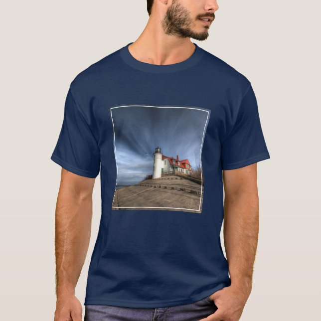 Camiseta Faróis | Ponto Betsie Lake Michigan (Frente)