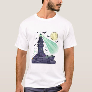 Camiseta Farol Assombrado Luz Fantasmagórica Arte de Hallow