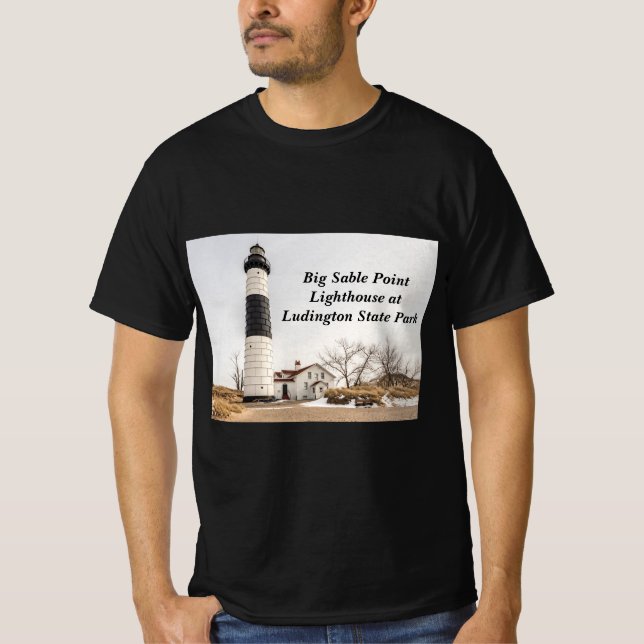 Camiseta Farol Big Sable Point em Ludington (Frente)