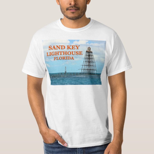 Camiseta Farol-Chave de Areia, T-Shirt da Flórida (Frente)