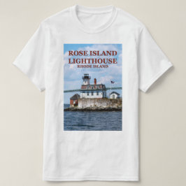 Camiseta Farol cor-de-rosa da ilha, Rhode - t-shirt da ilha