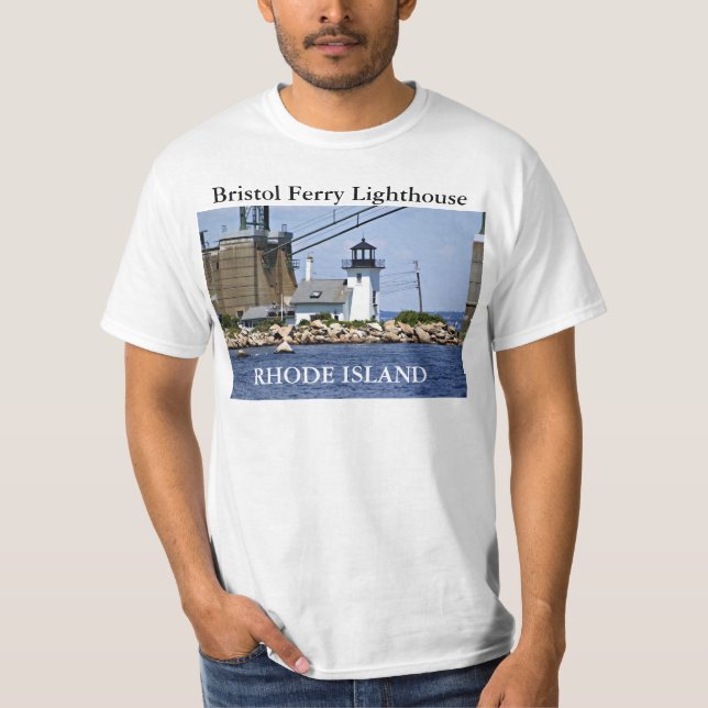 Camiseta Farol da balsa de Bristol, Rhode - t-shirt da ilha (Frente)