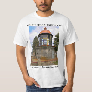 Camiseta Farol da borda de Minots, Cohassett Massachusetts