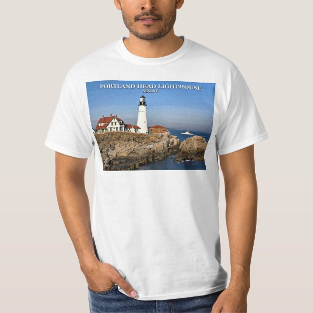 Camiseta Farol da Cabeça de Portland, Maine T-Shirt (Frente)