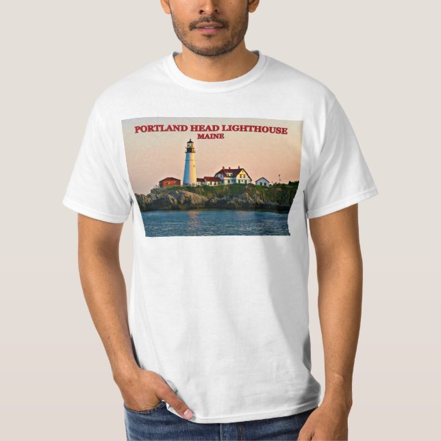Camiseta Farol da Cabeça de Portland, Maine T-Shirt (Frente)
