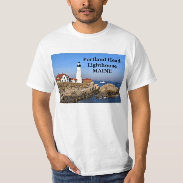 Camiseta Farol da Cabeça de Portland, Maine T-Shirt (Frente)