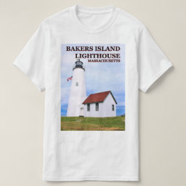 Camiseta Farol da Ilha Bakers, Massachusetts T-Shirt