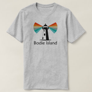 Camiseta Farol da Ilha Bodie Carolina do Norte Arco-íris