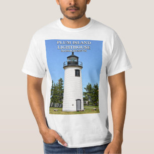Camiseta Farol da ilha da ameixa, t-shirt de Massachusetts