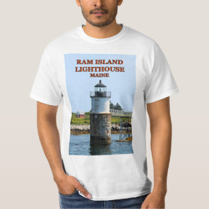 Camiseta Farol da ilha da ram, t-shirt de Maine