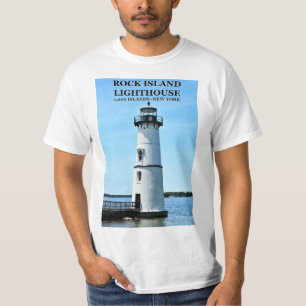 Camiseta Farol da ilha da rocha, t-shirt de New York
