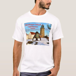 Camiseta Farol da ilha de Monhegan, t-shirt de Maine