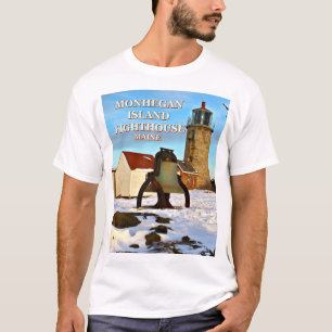 Camiseta Farol da ilha de Monhegan, t-shirt de Maine