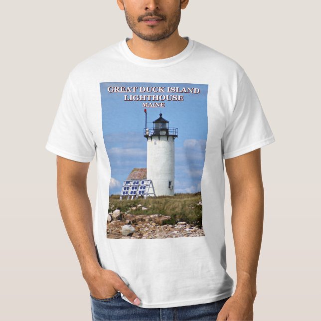 Camiseta Farol da Ilha do Pato excelente, Camisa-T Maine (Frente)