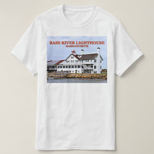 Camiseta Farol de Bass River, Massachusetts T-Shirt (Frente do Design)