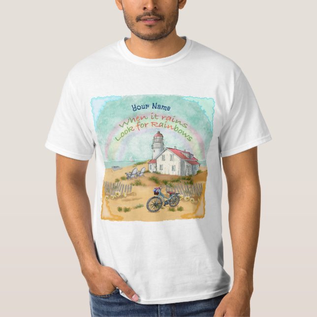 Camiseta Farol de bicicleta de praia (Frente)