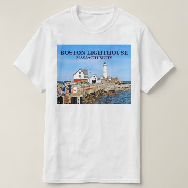 Camiseta Farol de Boston, Massachusetts T-Shirt (Frente do Design)
