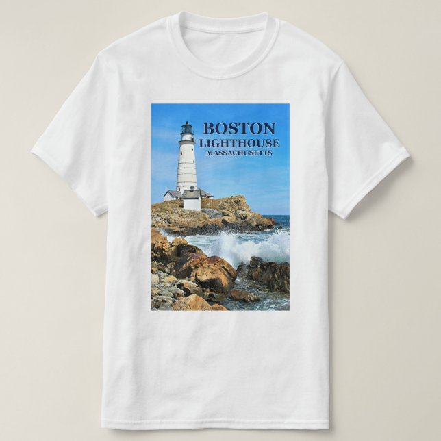 Camiseta Farol de Boston, Massachusetts T-Shirt (Frente do Design)