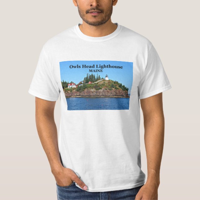 Camiseta Farol de Cabeça de Coruja, Maine T-Shirt (Frente)