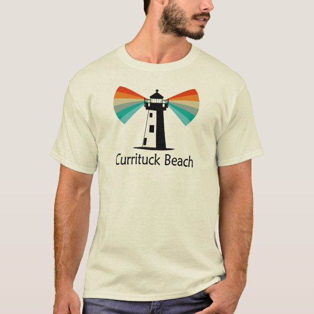 Camiseta Farol de Currituck Beach Arco-íris (Frente)