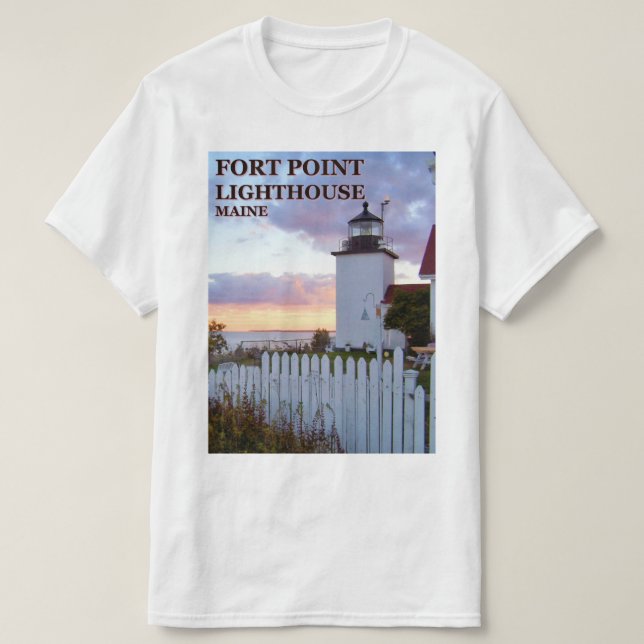 Camiseta Farol de Forte, Camisa-T Maine (Frente do Design)