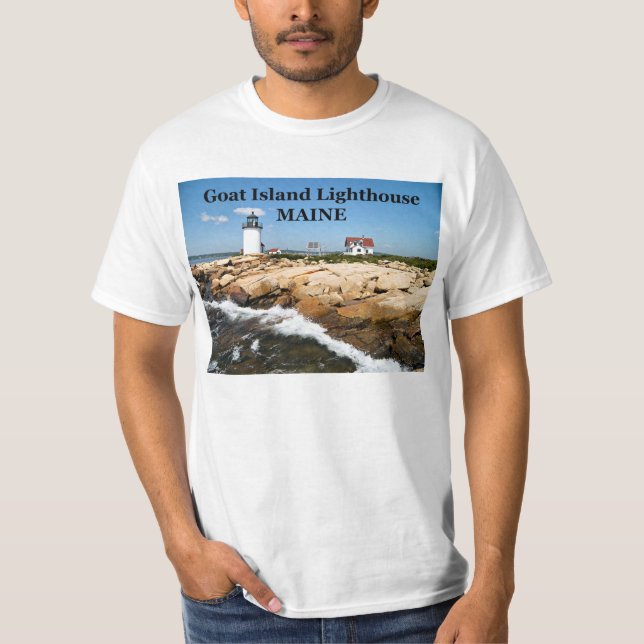 Camiseta Farol de Goat Island, Camisa-T Maine (Frente)