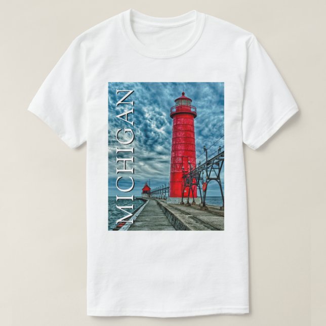 Camiseta Farol de Grand Haven | Michigan (Frente do Design)