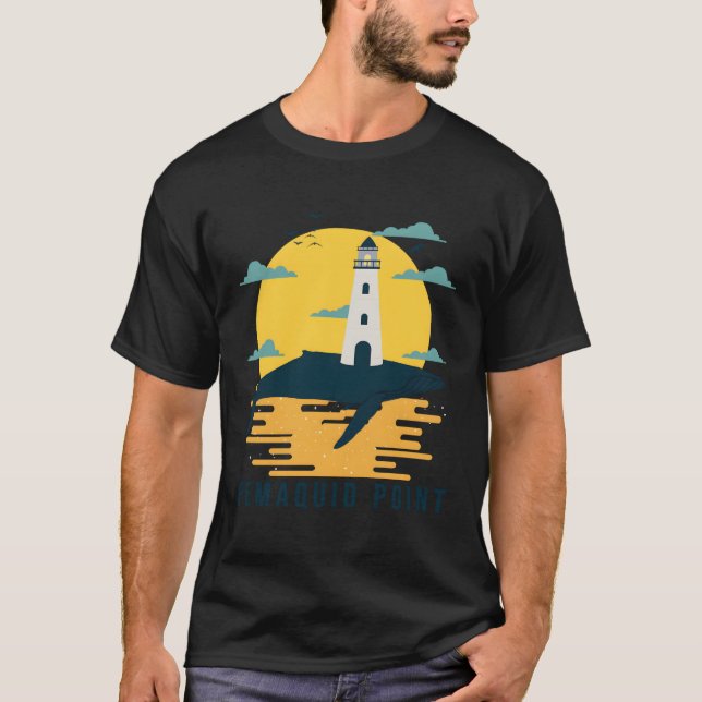 Camiseta Farol de Maine Leve do Ponto Pemaquide Náutico (Frente)