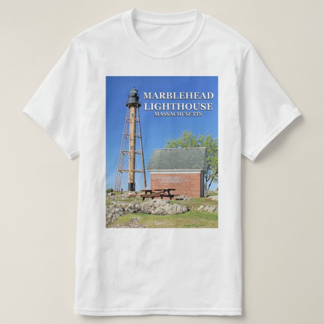 Camiseta Farol de Marblehead, t-shirt de Massachusetts (Frente do Design)