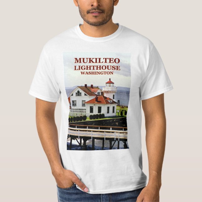 Camiseta Farol de Mukilteo, t-shirt de Washington (Frente)