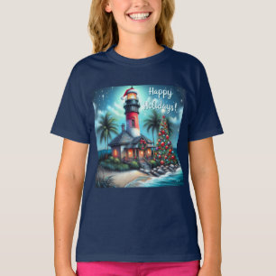 Camiseta Farol de Natal Tropical Personalizado