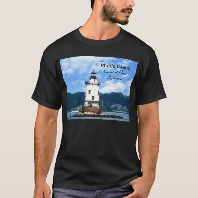 Camiseta Farol de Ponto de Conimicut RI  (Frente)