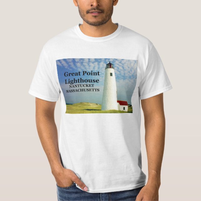 Camiseta Farol de ponto de excelente, MÃES de nantucket (Frente)