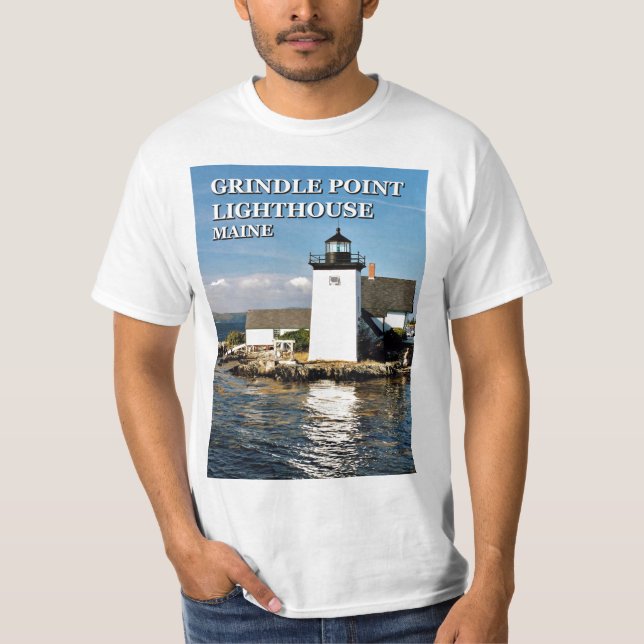 Camiseta Farol de Ponto Grindle, Camisa-T Maine (Frente)