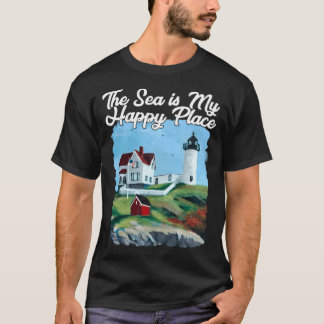 Camiseta Farol-de-relva Maine Lighthouse Verão